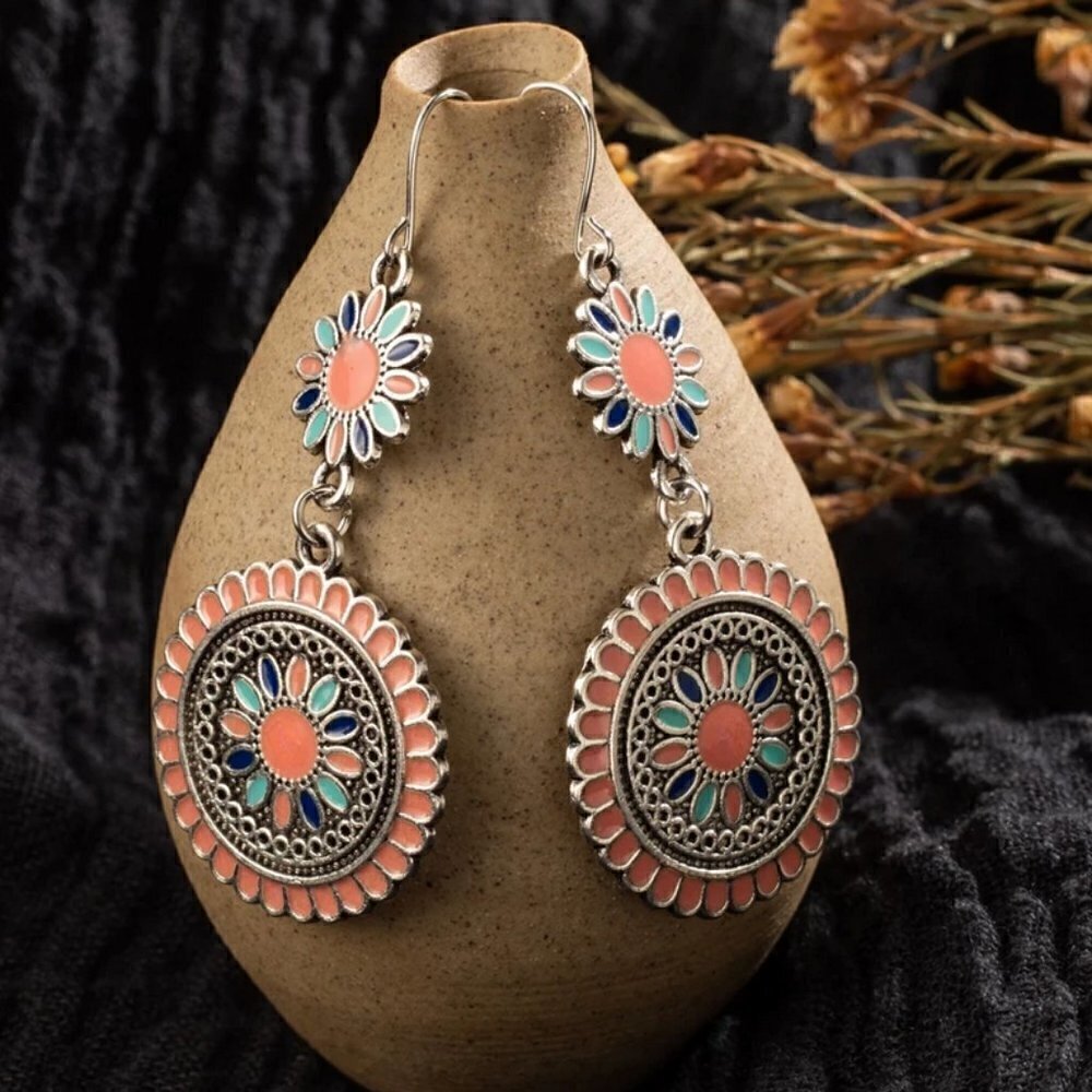 Y2K Vintage Ethnic Bohemian gypsy Water Drop Earrings festival Indian